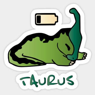 lazy dinosaur baby Taurus Sticker